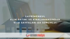 Gayrimenkul alım satımı ve kiralanmasından web sayfaları da sorumlu!